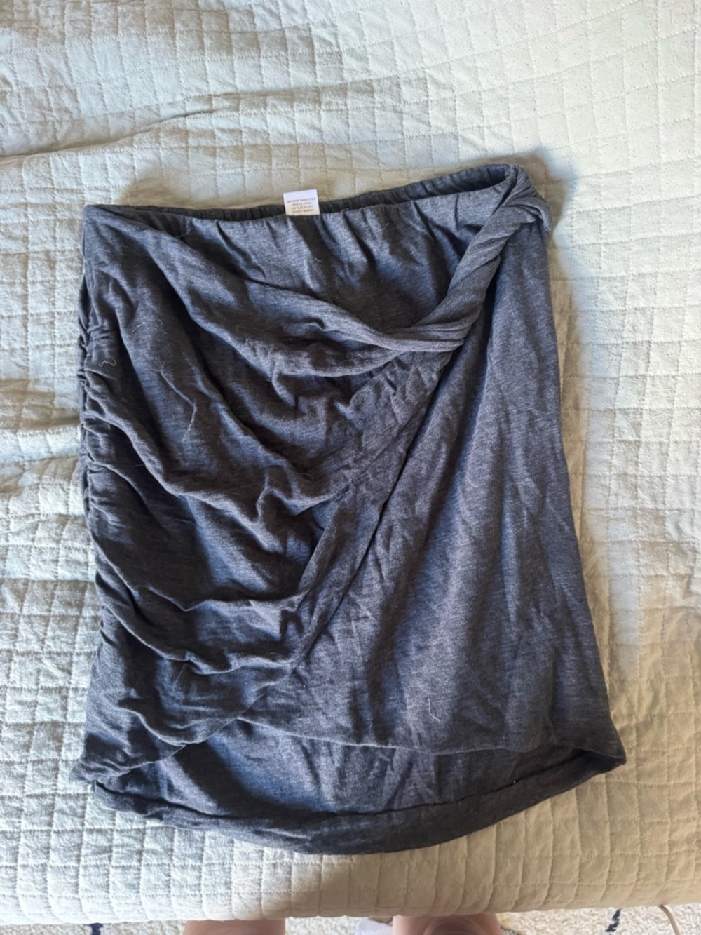 LNA Charcoal Gray Ruched Mini Skirt